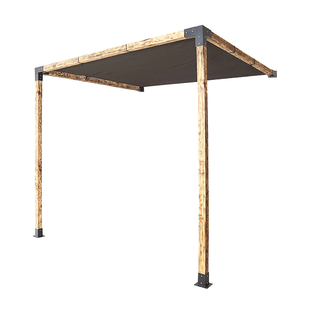 Roof Pergola Gazebo Shed - Matte Black Steel Brackets &