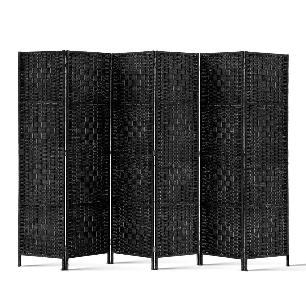 Room Divider 6-Panel Black - Living Room