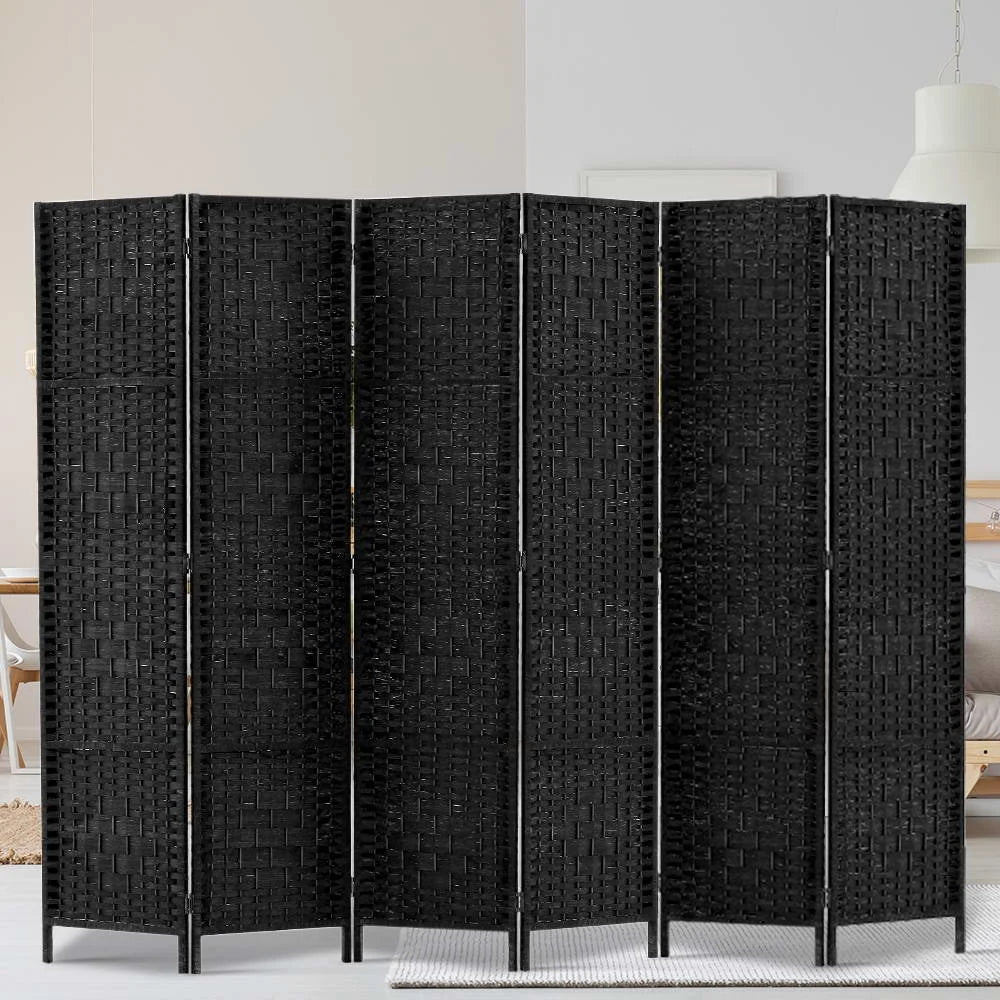 Room Divider 6-Panel Black - Living Room