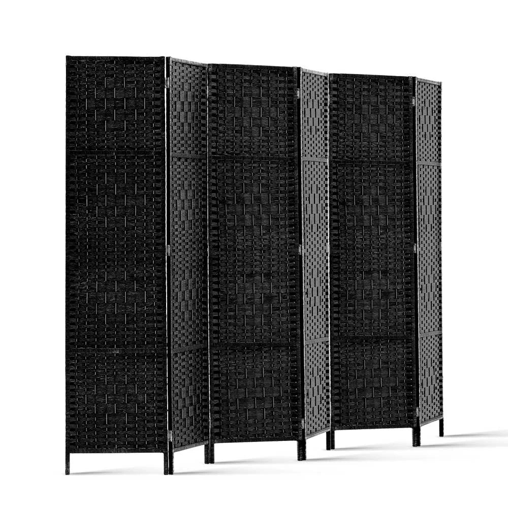 Room Divider 6-Panel Black - Living Room
