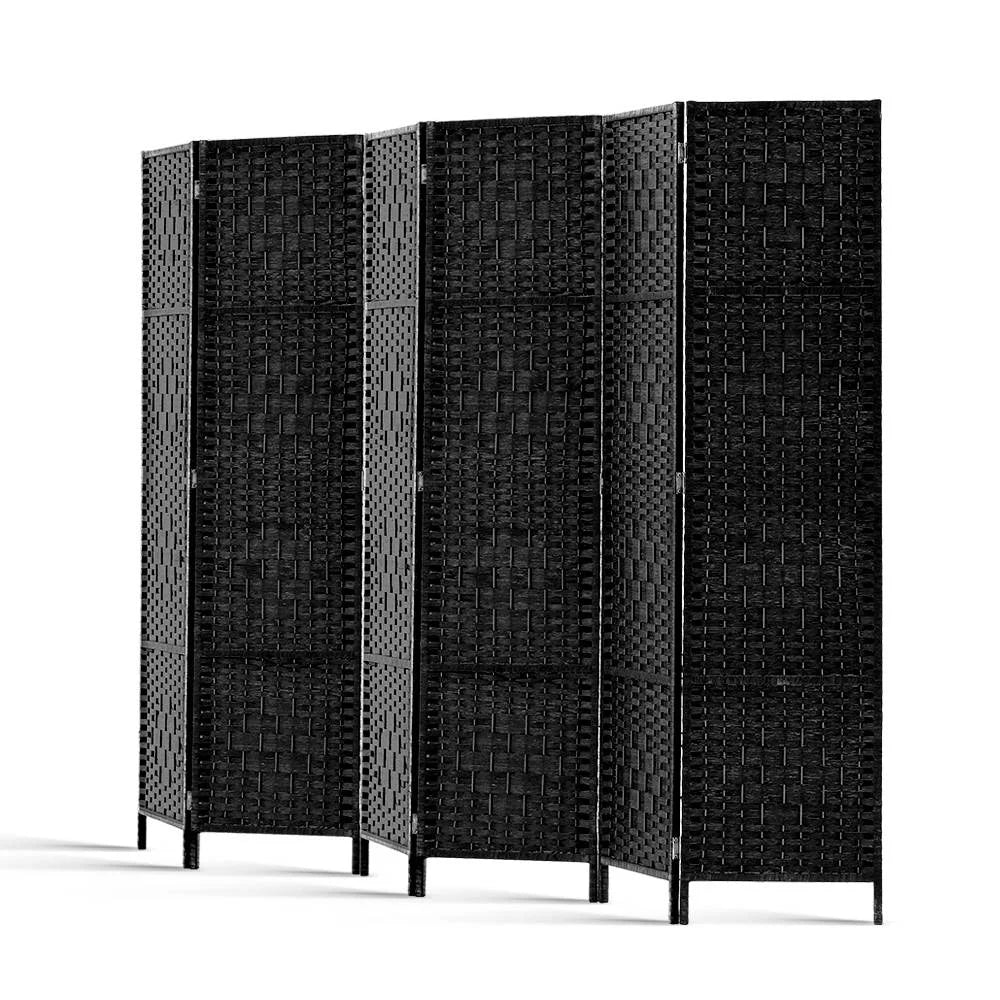 Room Divider 6-Panel Black - Living Room