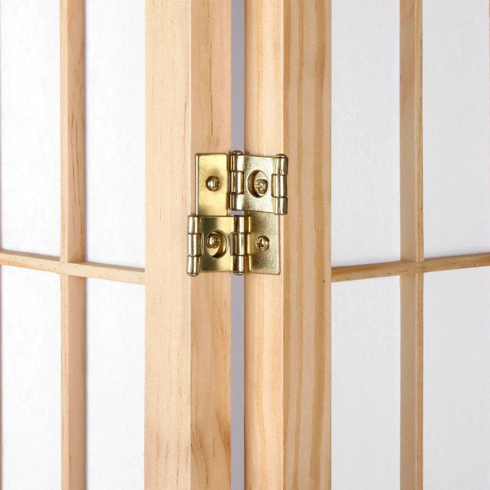 Room Divider Privacy Screen 6 Panel Foldable Pine Wood