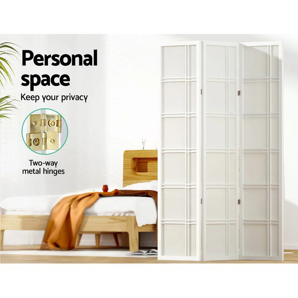 Room Divider Screen 3 Panel 132x179cm White