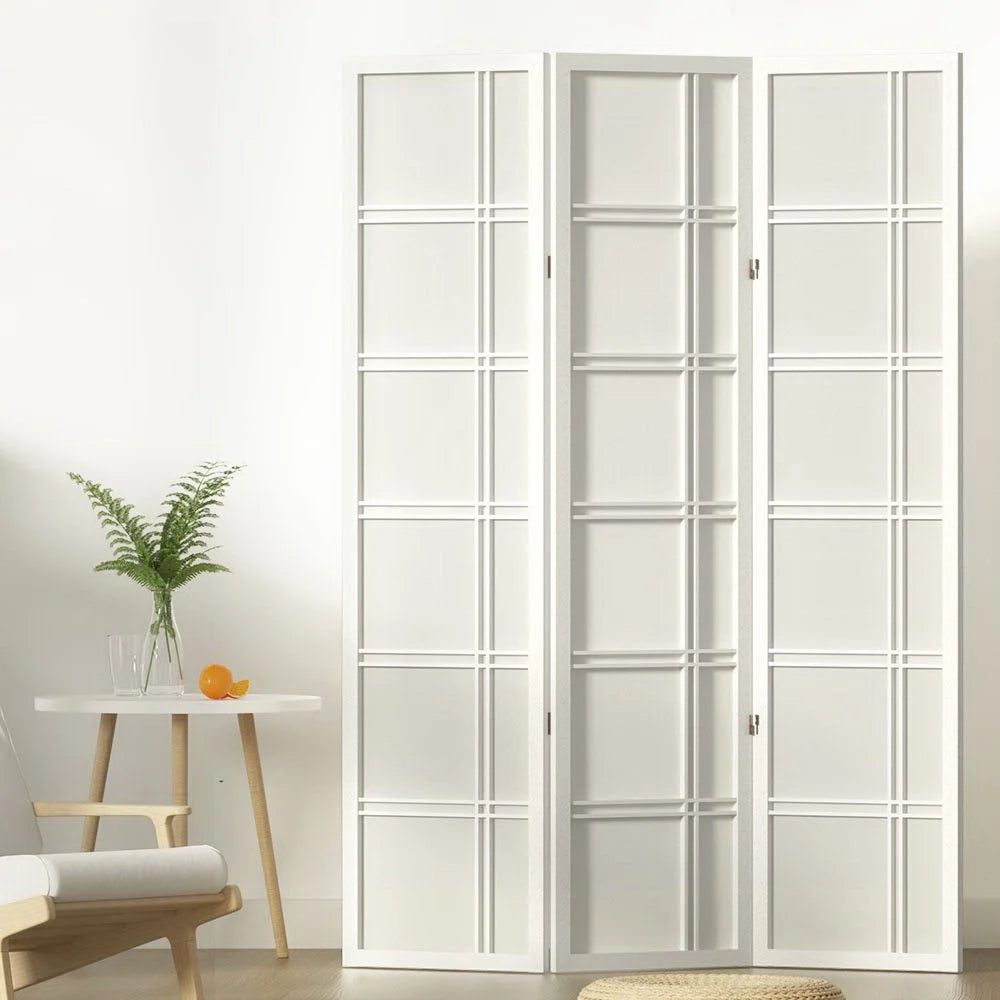 White Room Divider Screen 3 Panel 132x179cm Nova