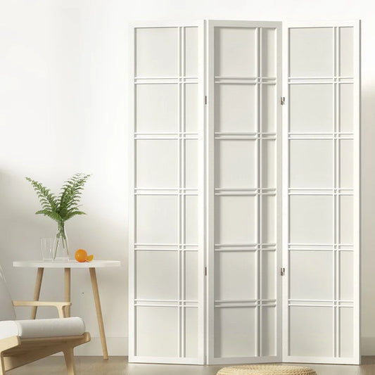 White Room Divider Screen 3 Panel 132x179cm Nova
