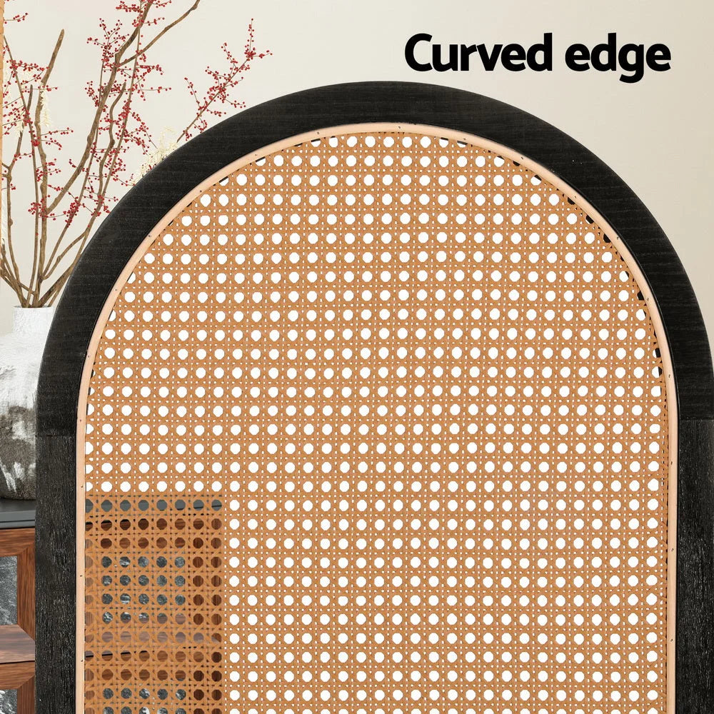 Room Divider Screen 3 Panel 151x180cm Rattan - Brown