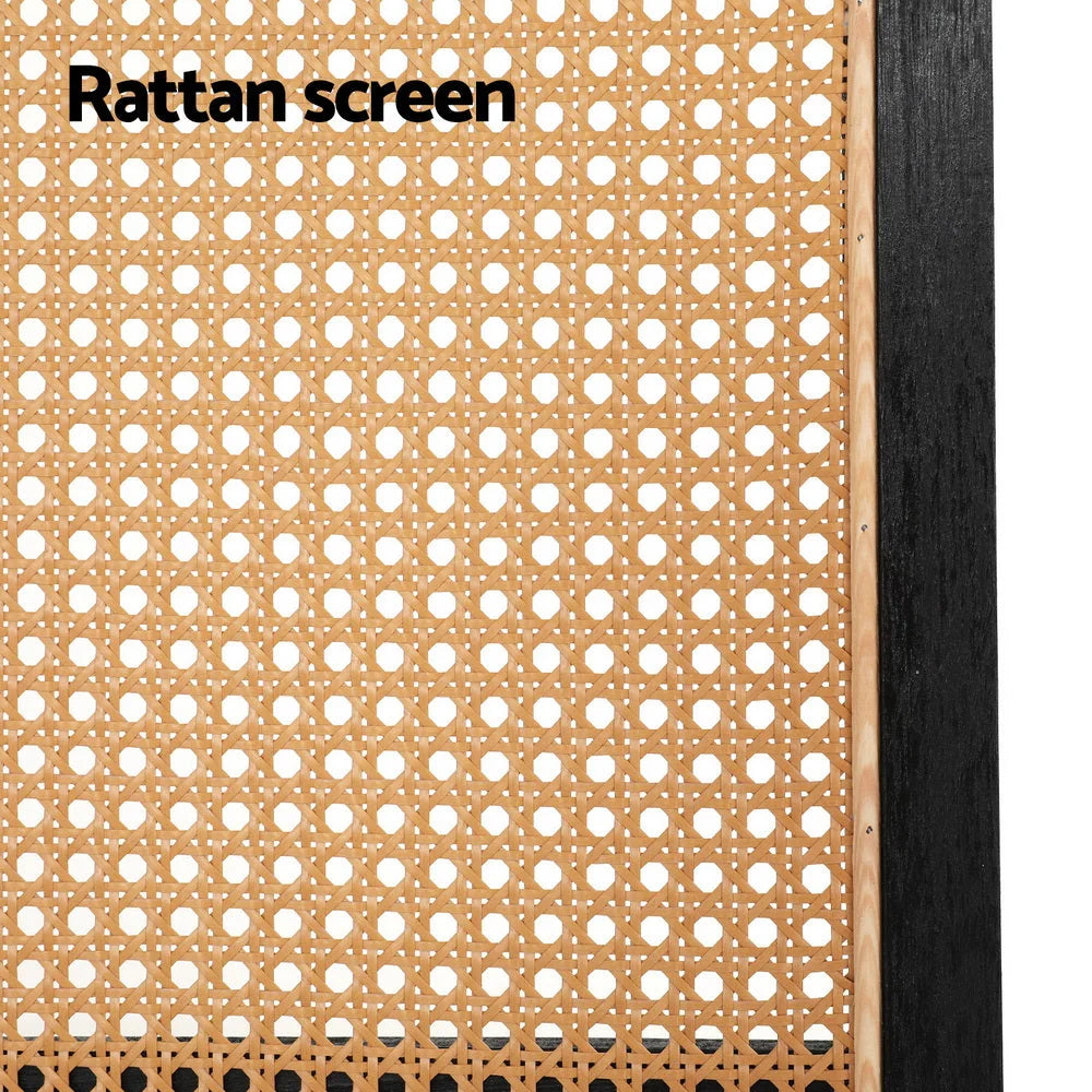 Room Divider Screen 3 Panel 151x180cm Rattan - Brown