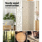 White wood 162x170cm room divider screen with white panel sections and hinged divider frame