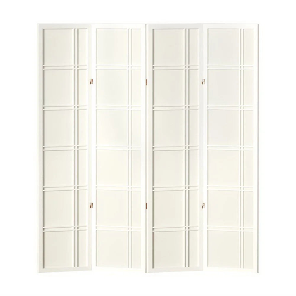 Room Divider Screen 4 Panel 176x179cm - Nova White