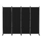Screen 4 Panel 217cm Wheel Fabric Black Room Divider
