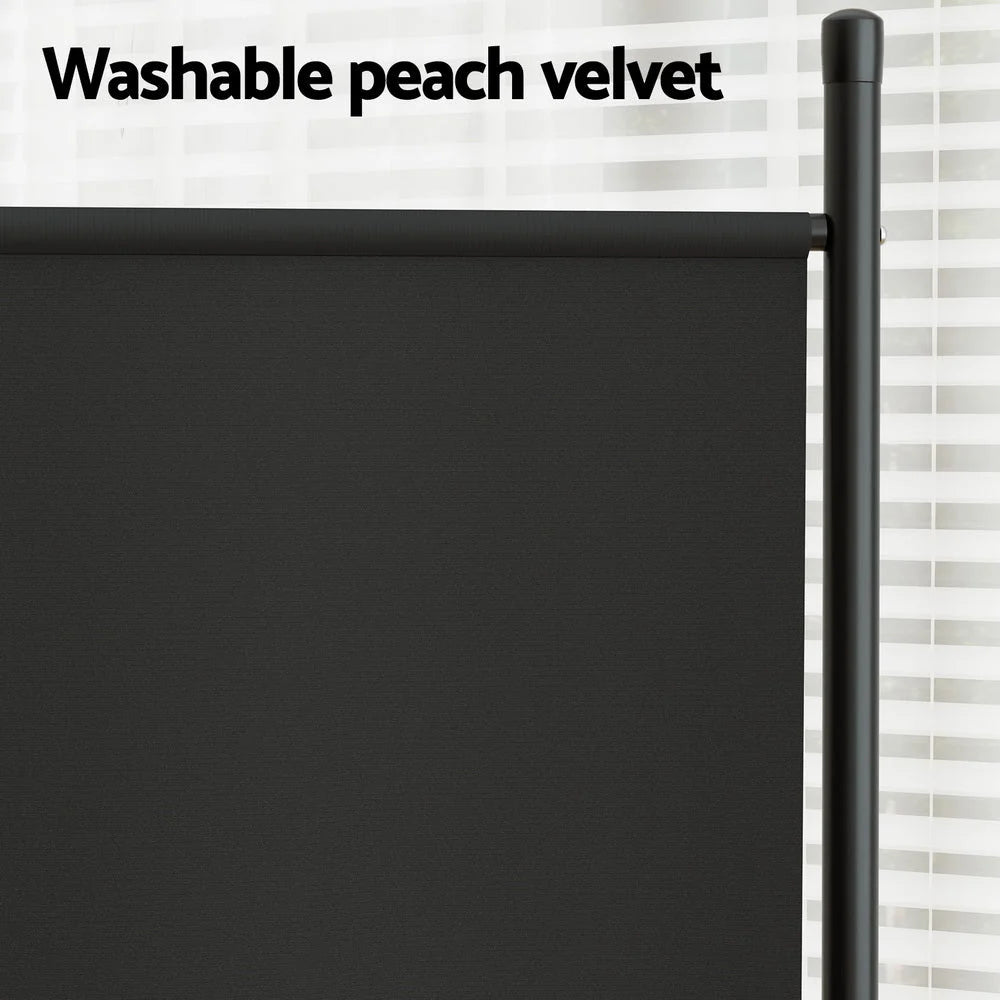 Room Divider Screen 4-Panel 345x180cm Fabric - Black