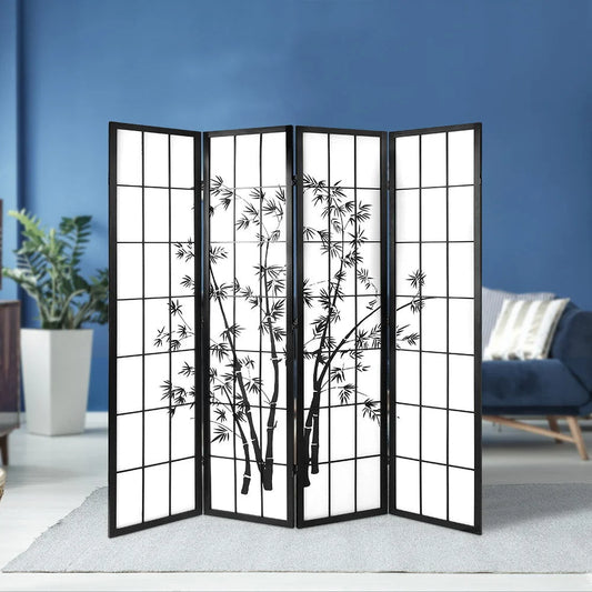 Room Divider Screen 4 Panel Privacy Dividers Pine Wood