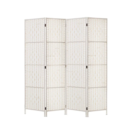 Room Divider Screen 4 Panels Privacy Rattan Timber Fold