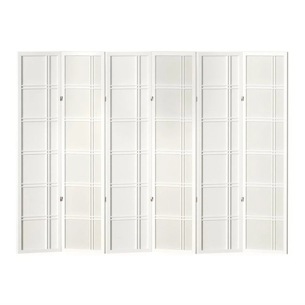 Screen 6 Panel 265x179cm Nova White Room Divider