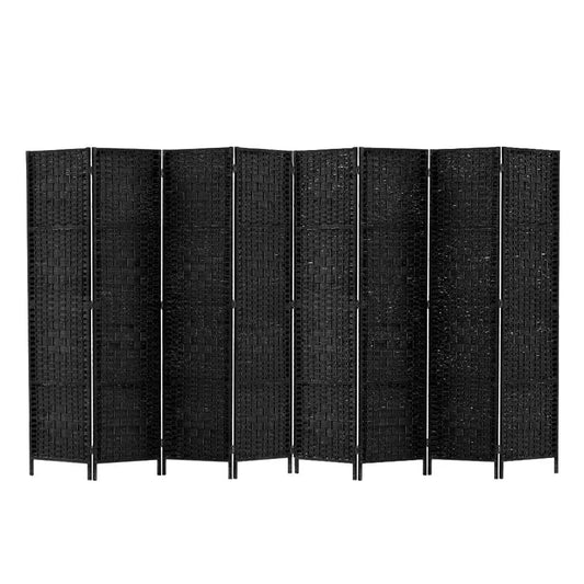 Room Divider Screen 8 Panel Privacy Screen Rattan Wooden