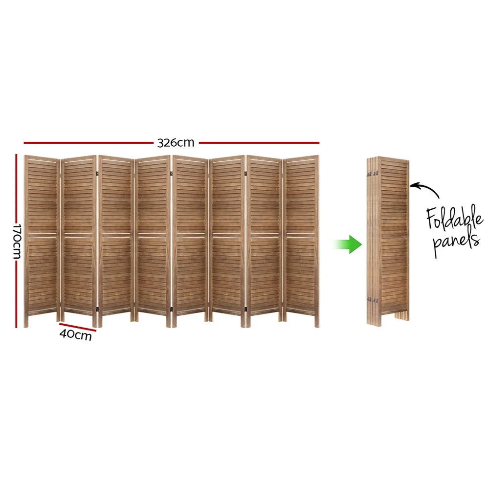 Room Divider Screen 8 Panel Privacy Wood Dividers Stand Bed