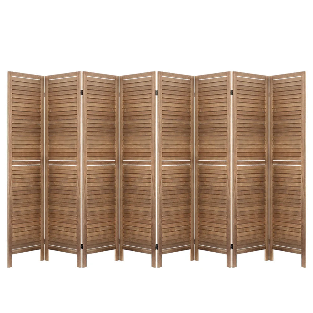 Room Divider Screen 8 Panel Privacy Wood Dividers Stand Bed