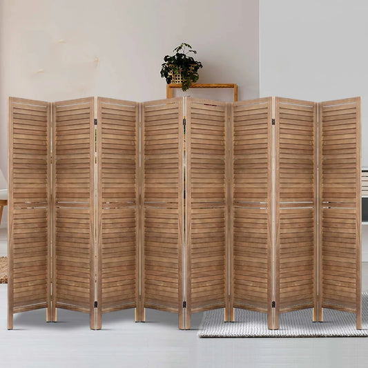 Room Divider Screen 8 Panel Privacy Wood Dividers Stand Bed