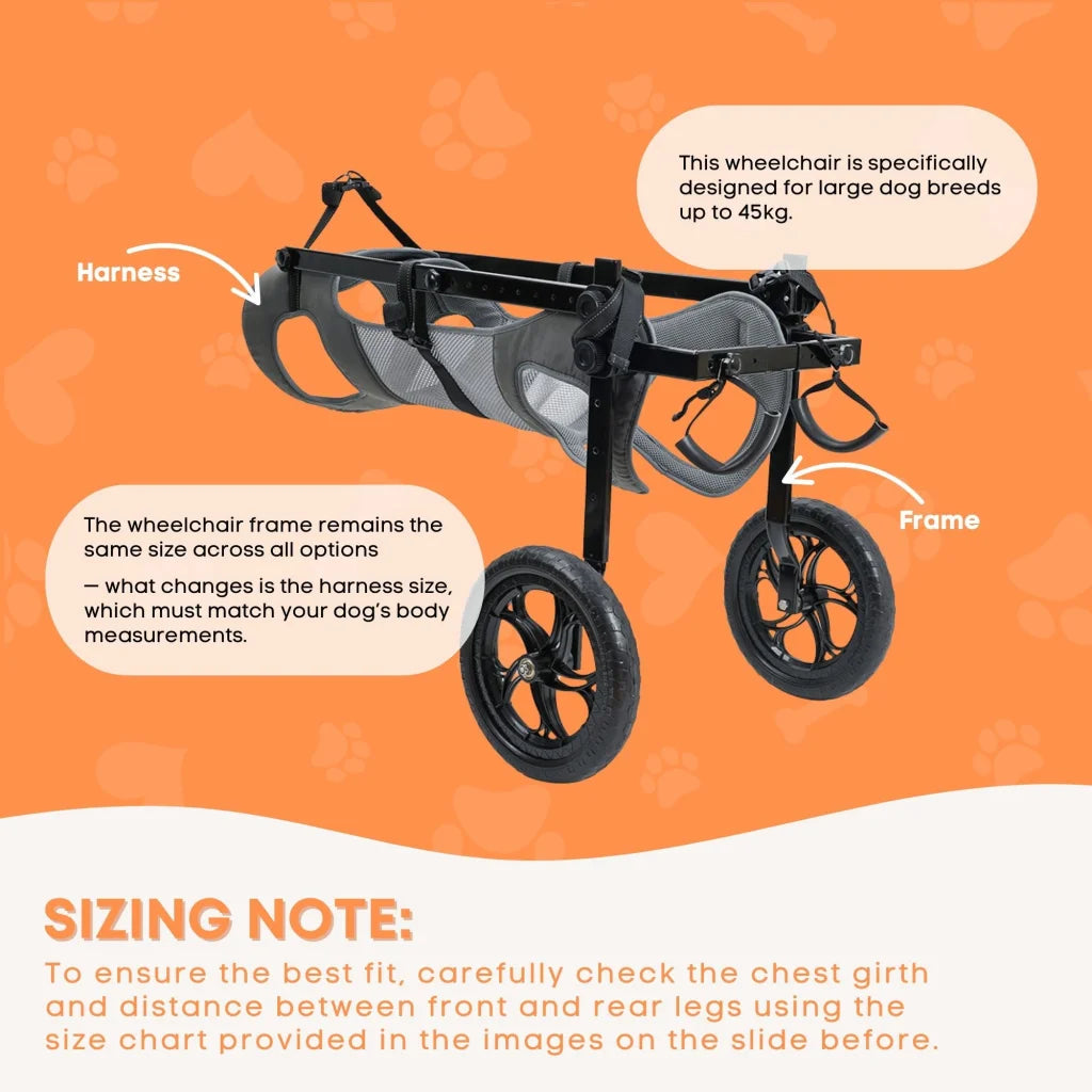 Rooster Farms Large Dog Wheelchair XXL Harness - Adjustable