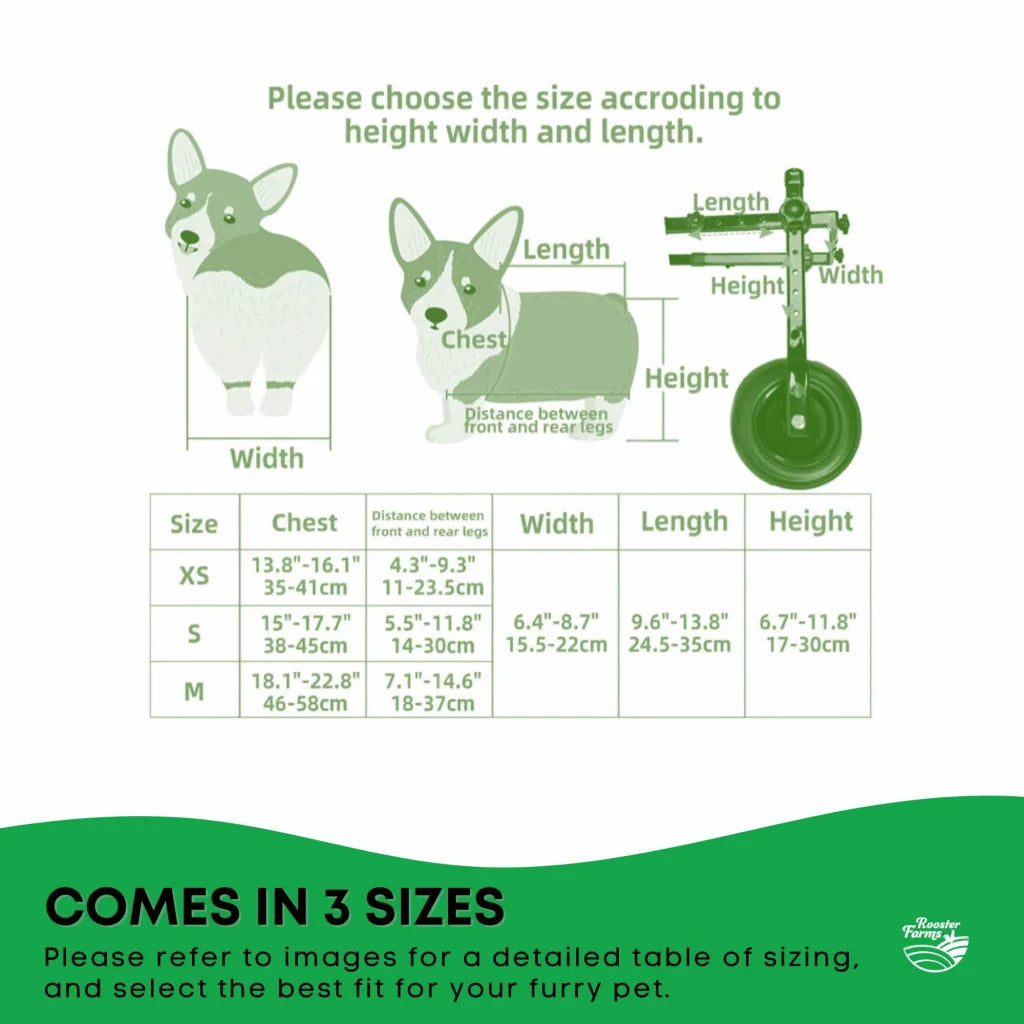 Rooster Farms Little Dog Wheelchair XS Harness - Adjustable