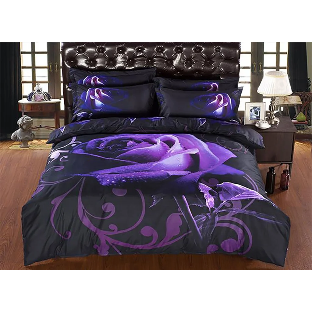 Rose Double Size Duvet Quilt Cover Set - Home & Garden