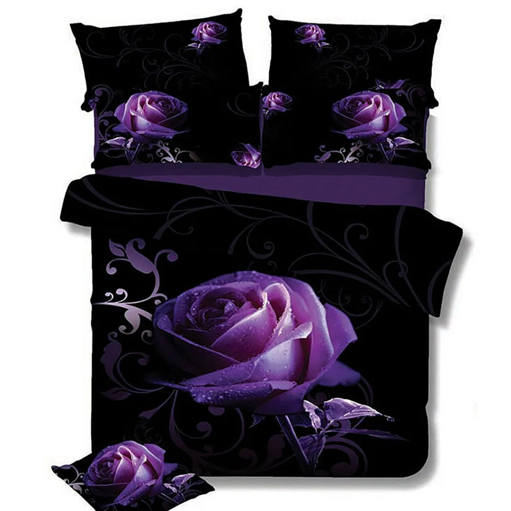 Rose Double Size Duvet Quilt Cover Set - Home & Garden
