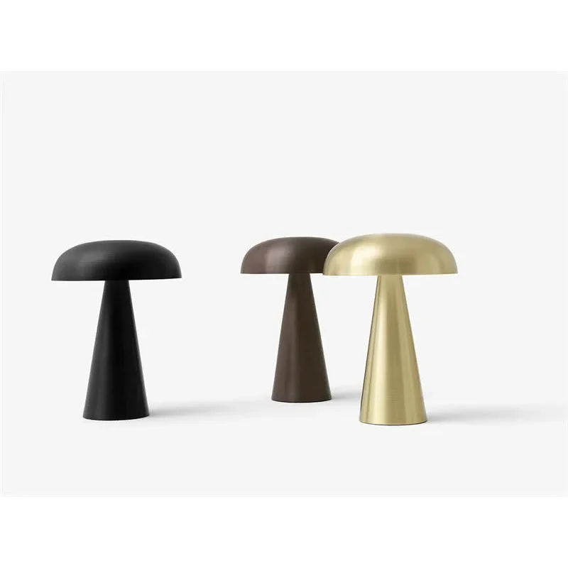 Rose Glod Metal Mushroom Table Lamp - Rechargeable Touch