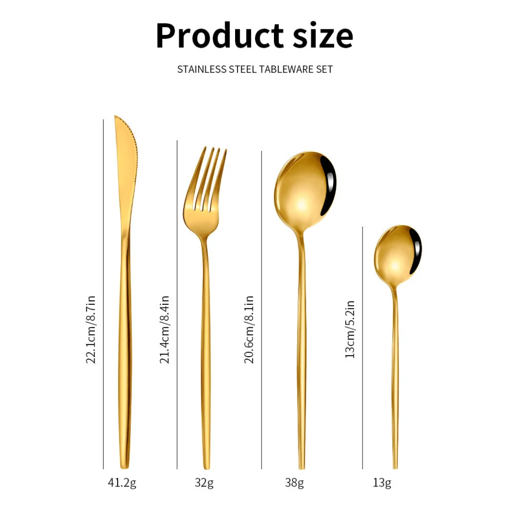 Rose Gold Color Premium 24-Piece Stainless Steel Cutlery