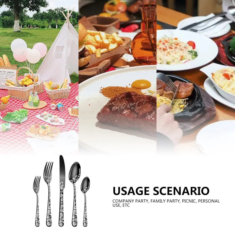 Rose Gold Elegant 20-Piece Stainless Steel Cutlery Set