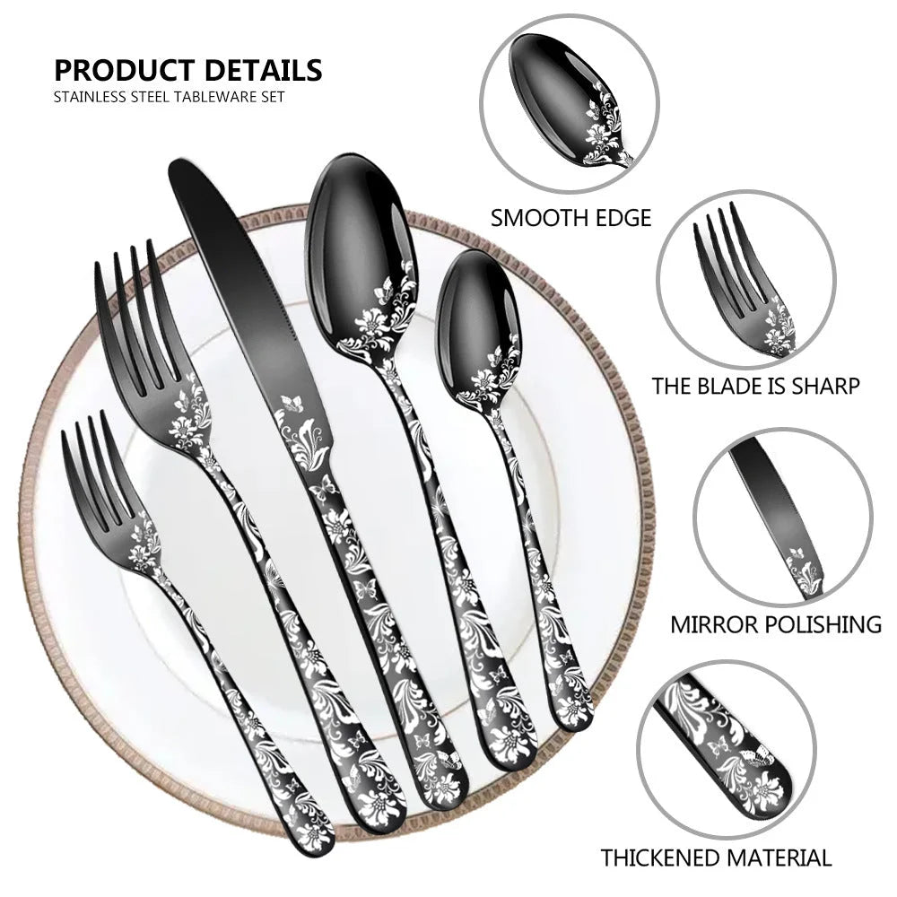 Rose Gold Elegant 20-Piece Stainless Steel Cutlery Set