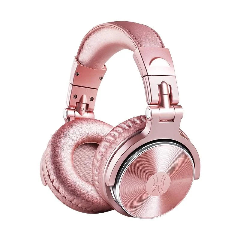 Rose Gold Head-Mounted Wired Headphone With Noise Reduction