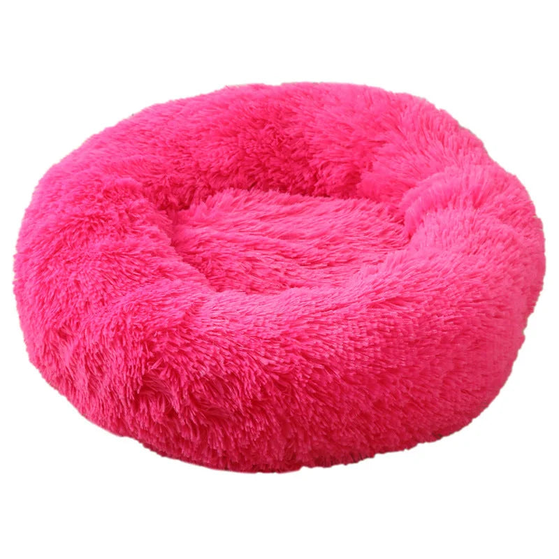 Rose Red 50cm Cozy Round Pet Bed - Plush Cat & Dog Bed