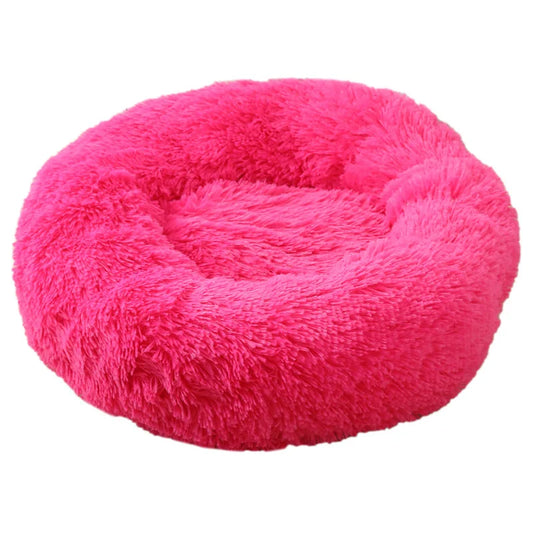 Rose Red 50cm Cozy Round Pet Bed - Plush Cat & Dog Bed