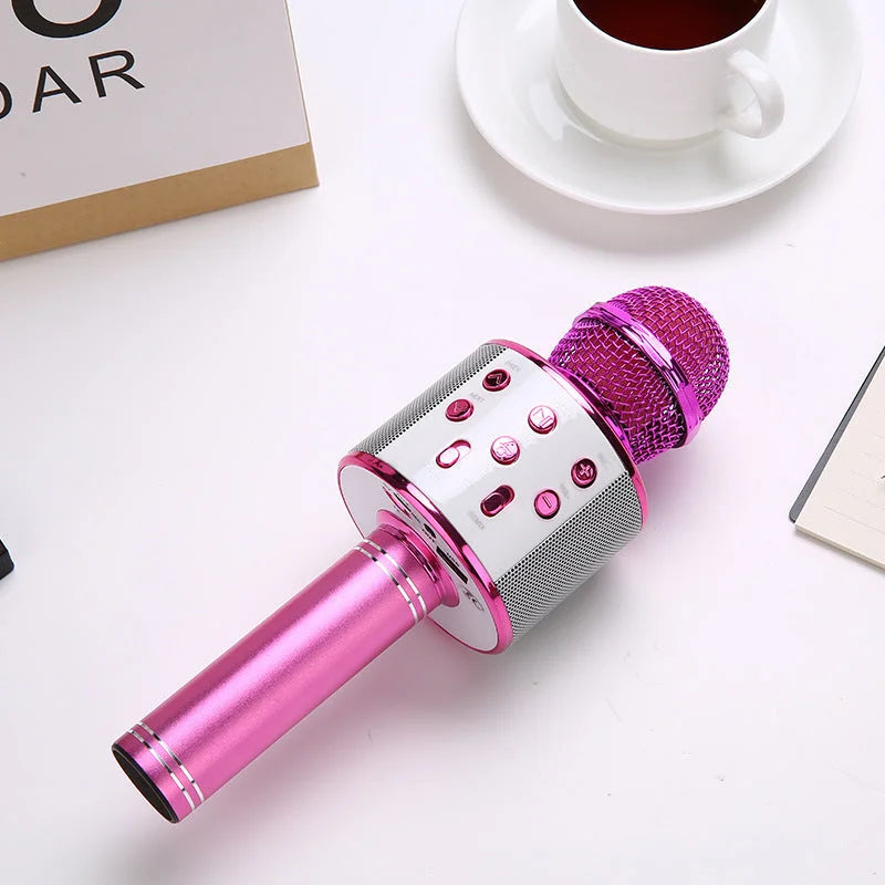 Rose red Bluetooth 5.0 Karaoke Microphone for Family