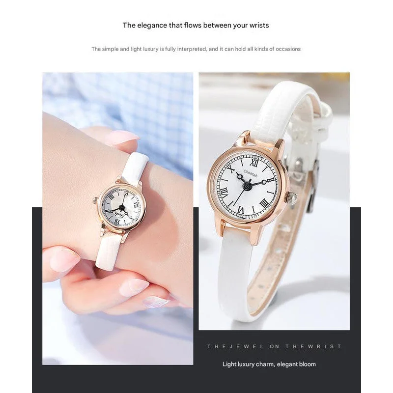 Rose shell white plate leucorrhea Delicate Women’s Watch