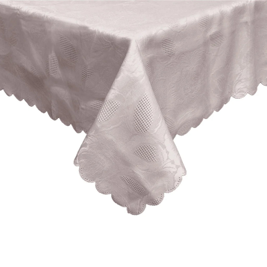 Rosie Luxury Jacquard Tablecloth Taupe 150 x 210 cm - Home