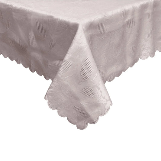 Rosie Luxury Jacquard Tablecloth Taupe 150 x 210 cm - Home