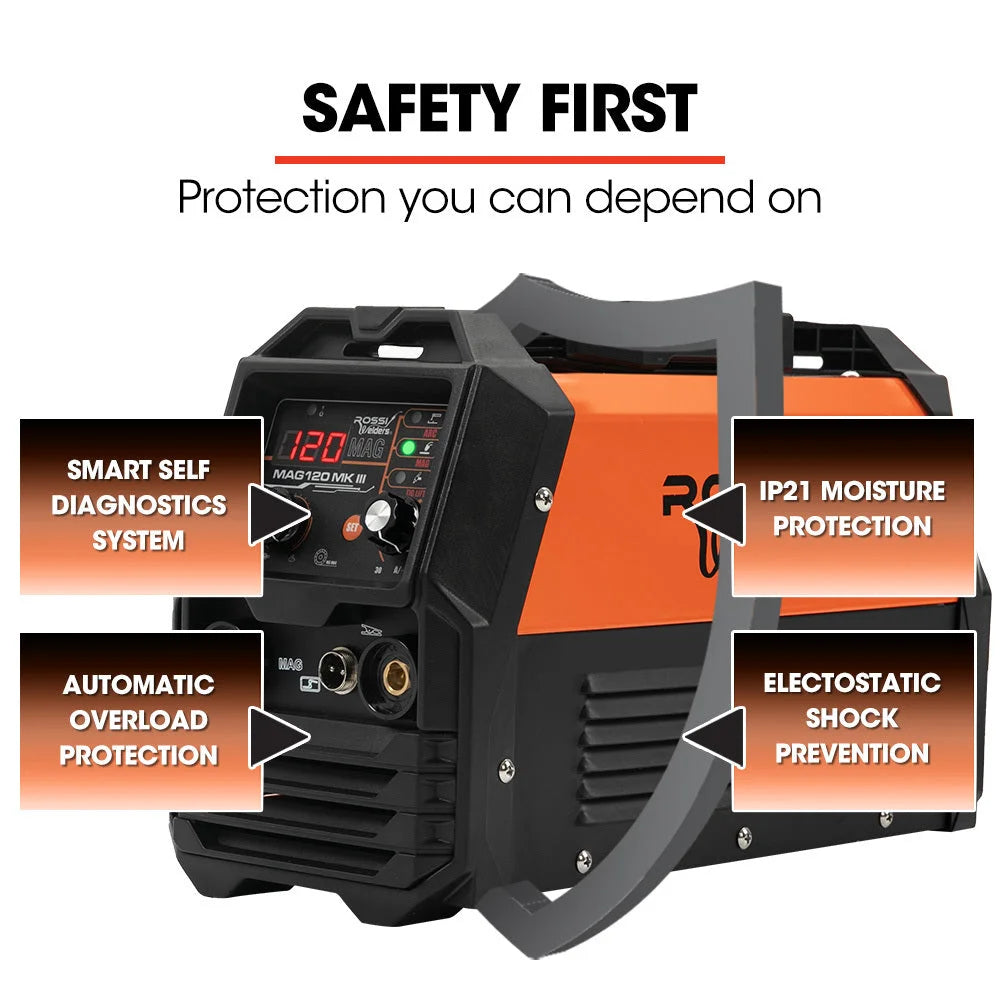 ROSSI 120 Amp Inverter Welder 3in1 Portable MMA ARC /MIG