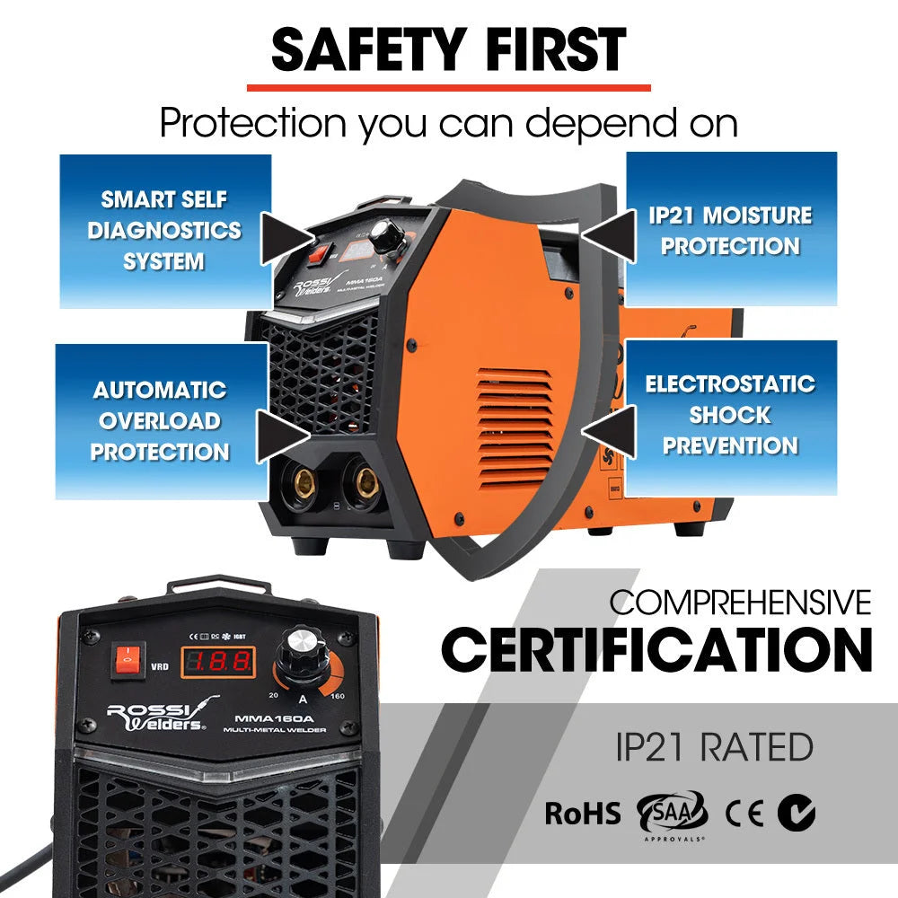 ROSSI 160 Amp Inverter Stick Welder ideal for Stainless