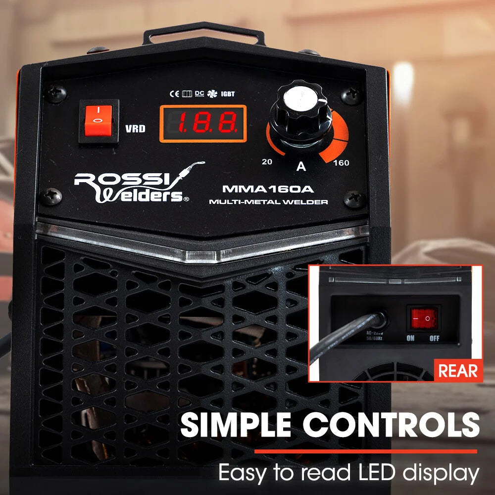 ROSSI 160 Amp Inverter Stick Welder ideal for Stainless