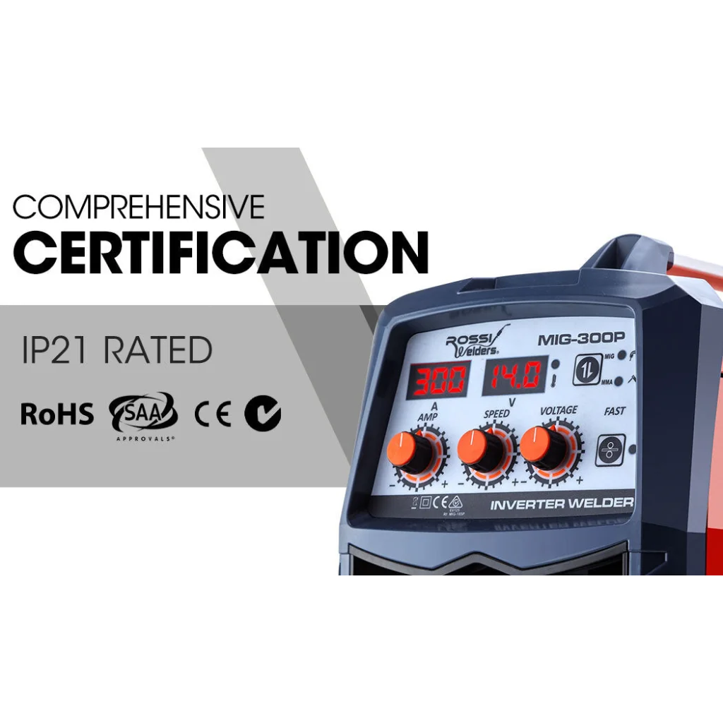 ROSSI 300 Amp MIG Stick Welder Portable DC Gas Gasless