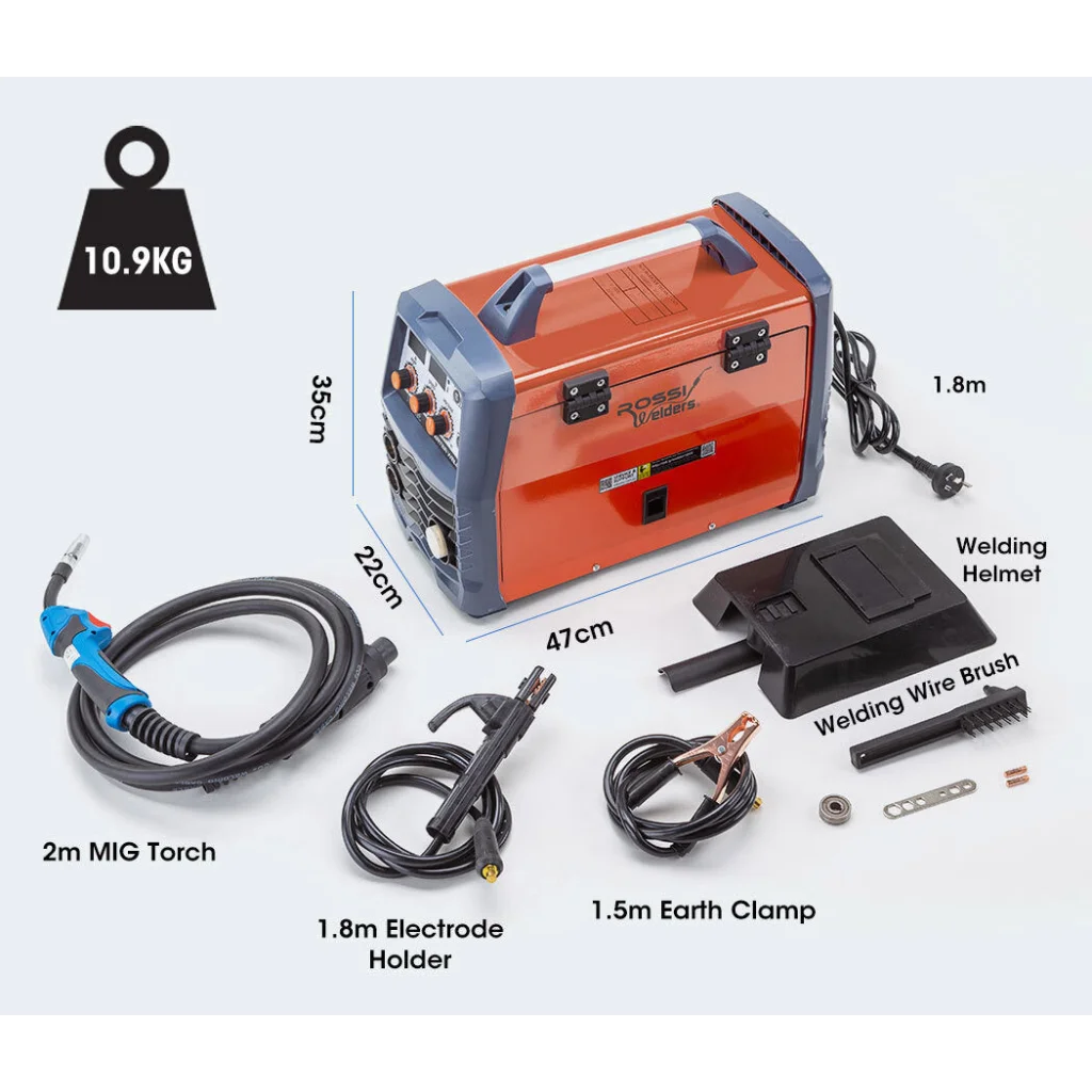 ROSSI 300 Amp MIG Stick Welder Portable DC Gas Gasless