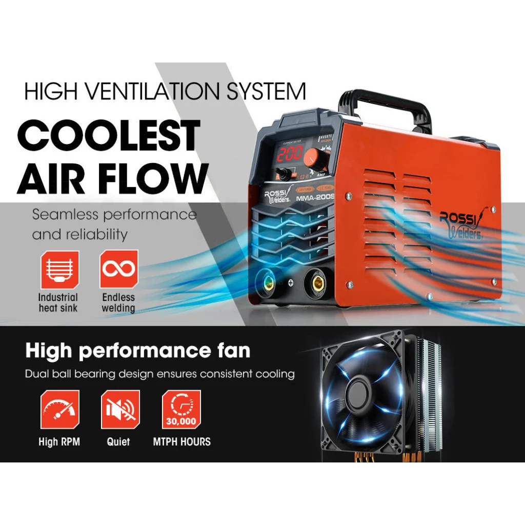 ROSSI Stick Welder 200 Amp Inverter Welding Machine MMA