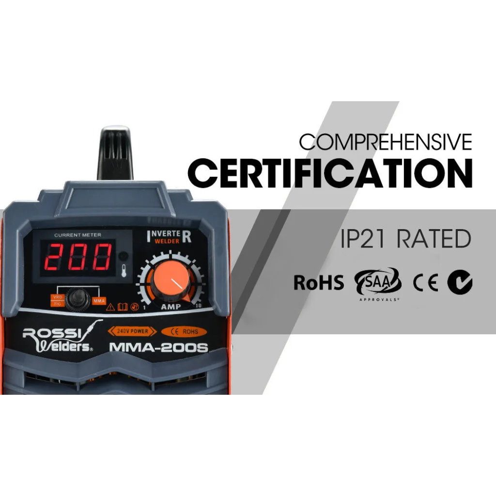 ROSSI Stick Welder 200 Amp Inverter Welding Machine MMA