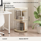 Rotating circular bookshelf 2 layers- Cream White