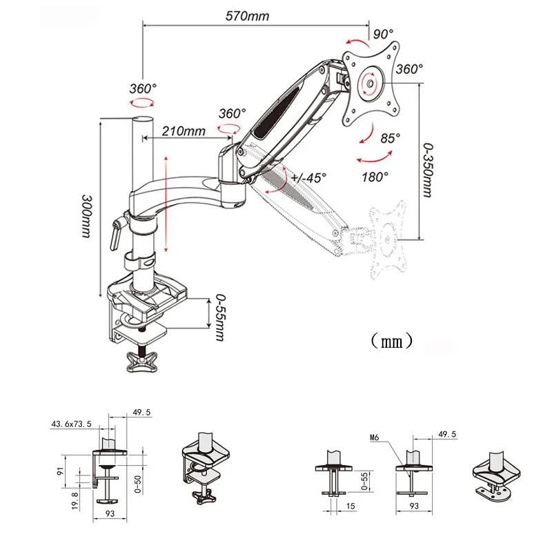 Rotating Desktop Monitor Stand - Lifts And Saves Space-1964932293088907266