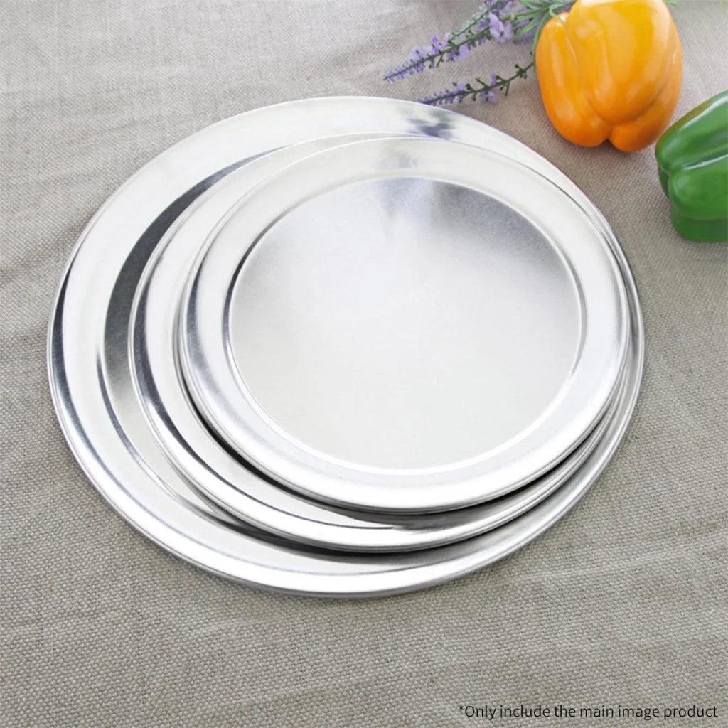 Round Aluminum Steel Pizza Tray 14-inch Home Oven Baking Plate Pan