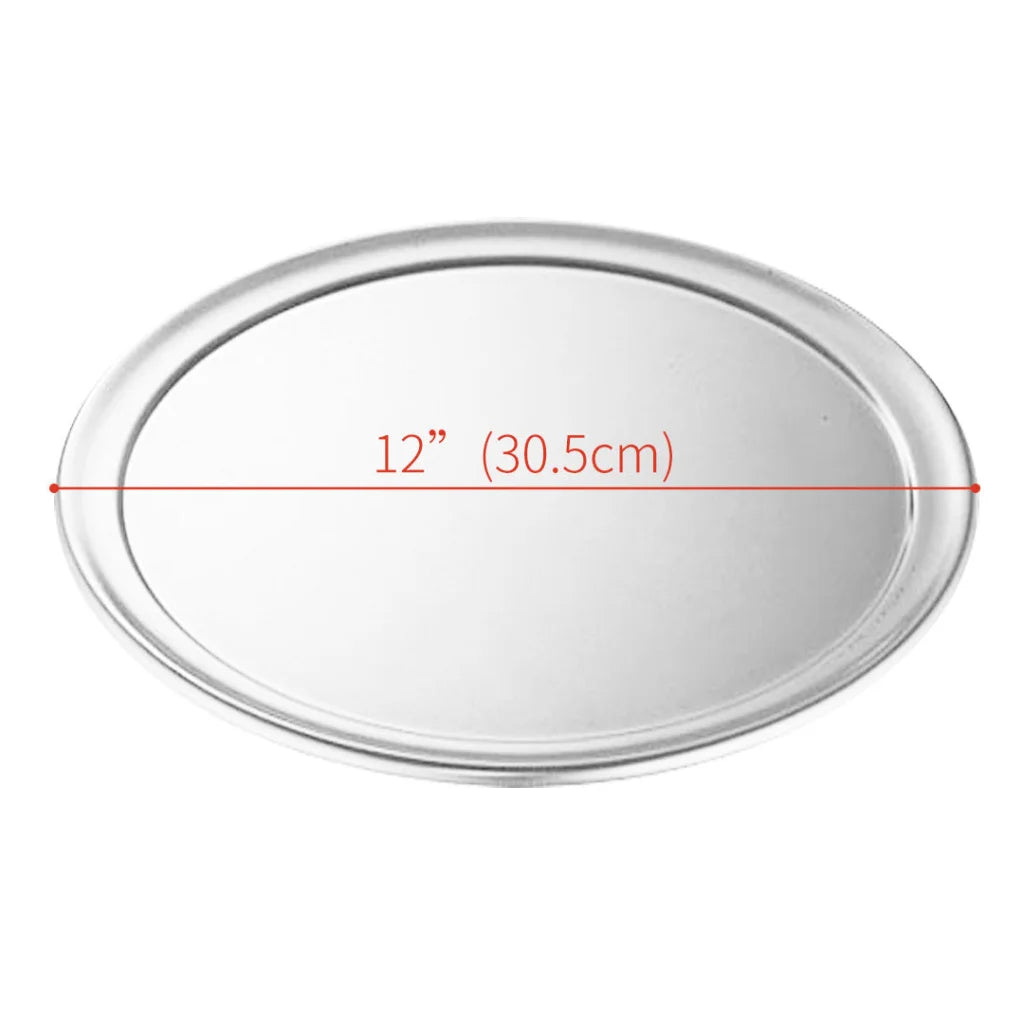 Round Aluminum Steel Pizza Tray 2X 12-inch Home Oven Baking Plate Pan