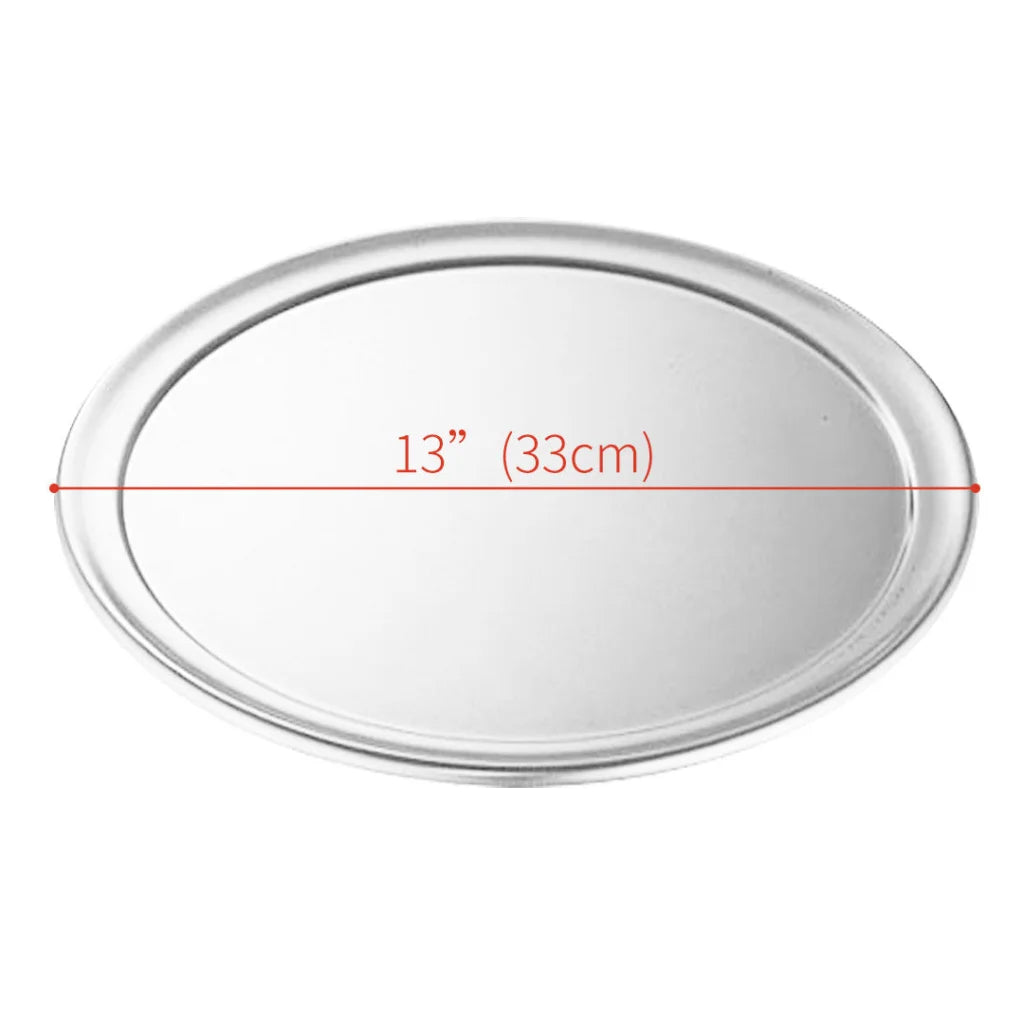 Round Aluminum Steel Pizza Tray 2X 13-inch Home Oven Baking Plate Pan