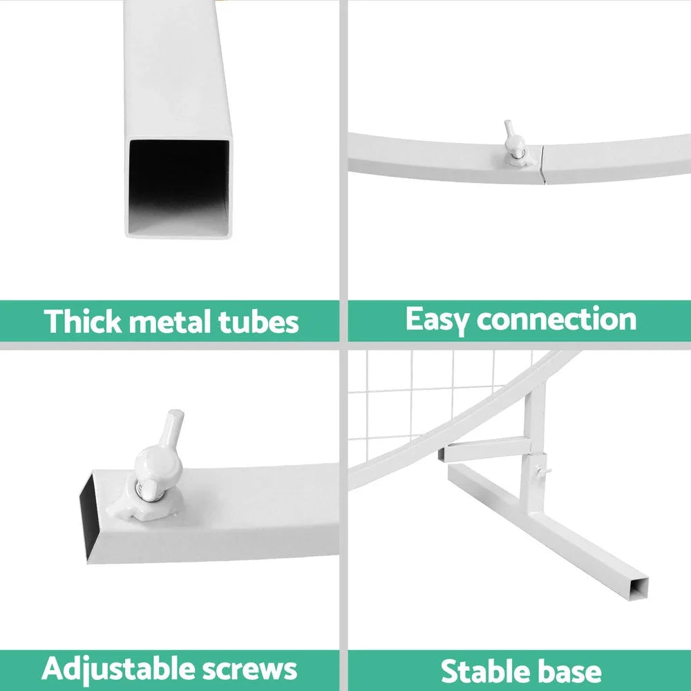 Round backdrop stand with slim posts and mounting brackets